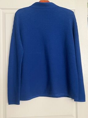 French Connection Royal Blue Ribbed Crewneck Sweater